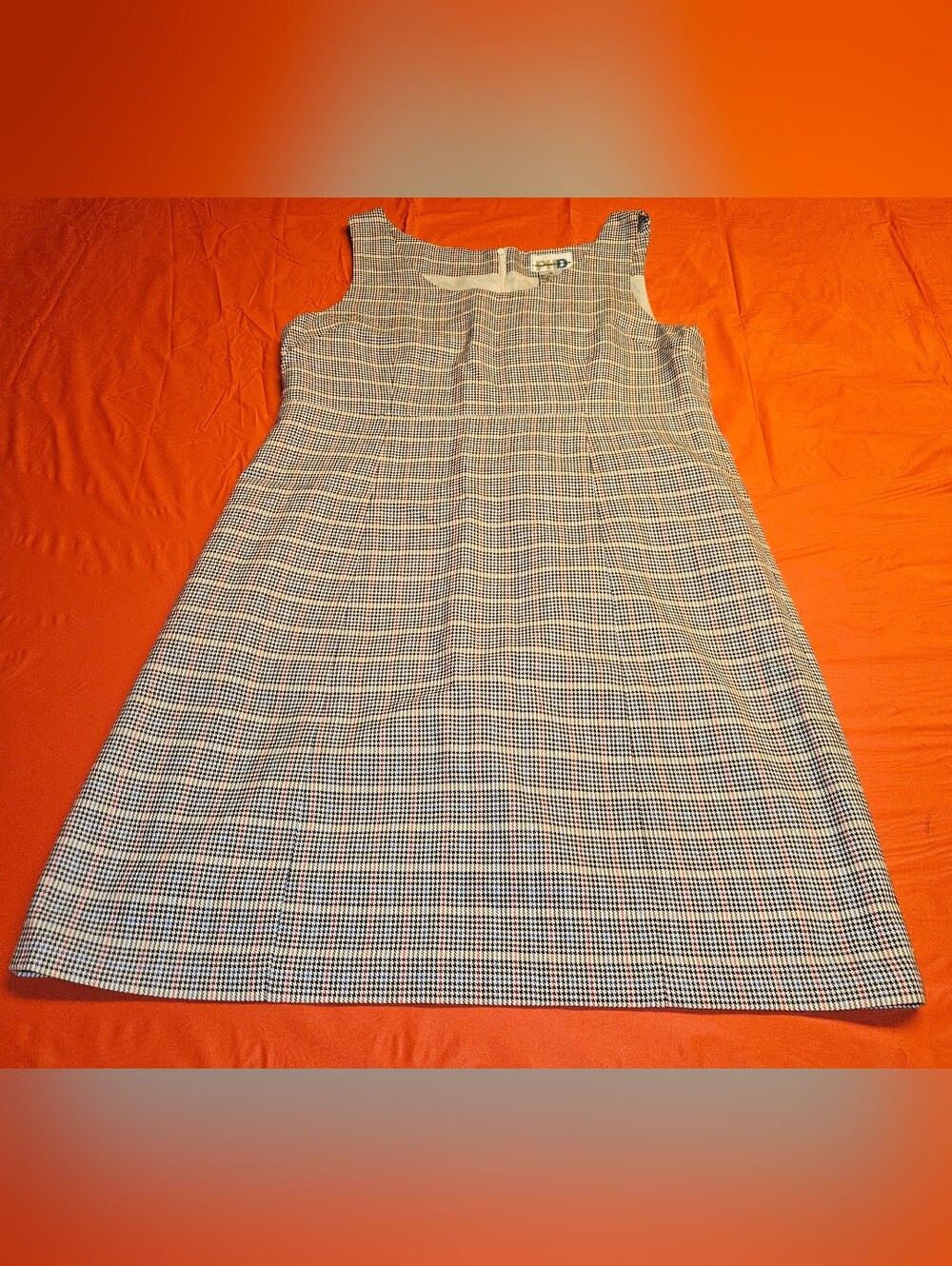 Paul Harris Vintage Sleeveless Houndstooth Plaid Dress szM Like New